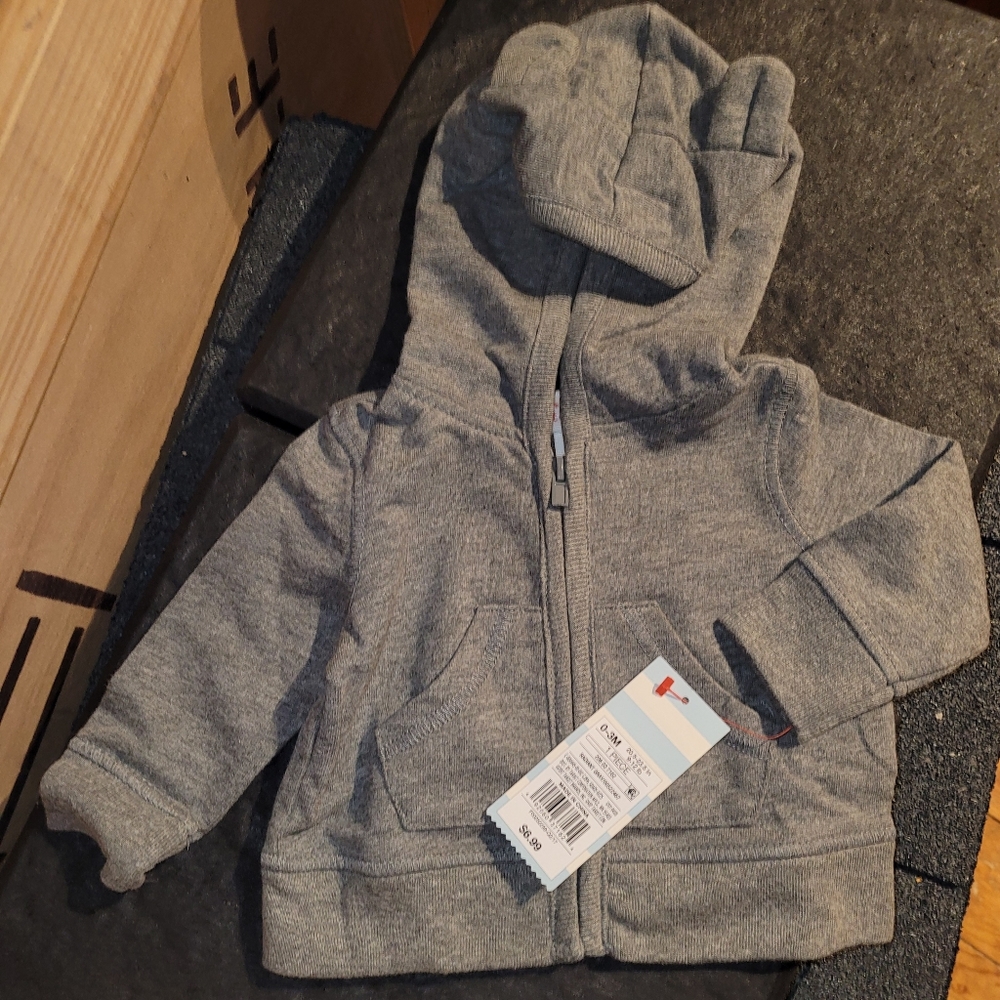 Lot of 12 NEW Baby Hoodies with Ears Gray